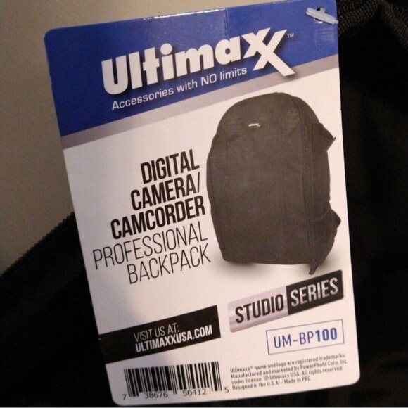 Ultimaxx Digital Camera Camcorder Back Pack Padded Dividers UM-BP100 Black NEW - Picture 5 of 6